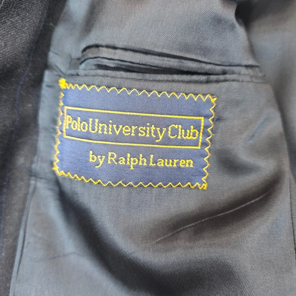 Polo University Club Ralph Lauren Blazer Mens 42L Blue Pinstripe Made In USA